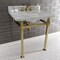 Kingston Brass KVPB30MSQ7 30-Inch Carrara Marble Console Sink, Marble White/Brushed Brass KVPB30MSQ7 - alternate 3